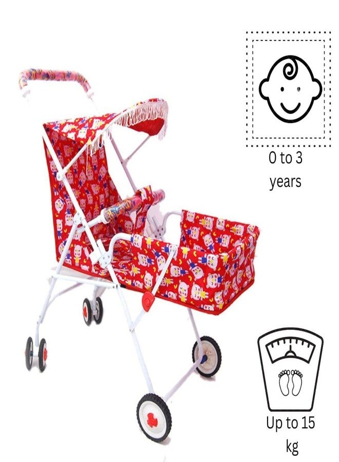 Bondad Hub Baby Stroller/Pram for 0 to 3 Years, New Born/Toddler/Kid, Lightweight (Red) - Image 2