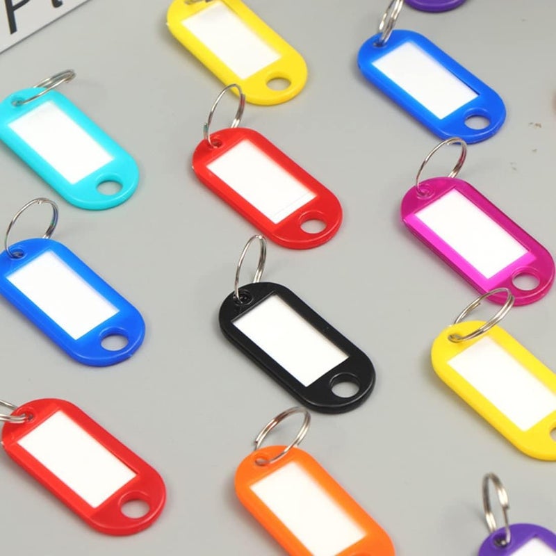 Key Tags .Colors with Split Rings for Keys, Key Rings with Luggage Tags, Pet Name and Office Key Stickers, Writable and Changeable Paper Tags Choose the Right Number for Your Business (20) - Image 1
