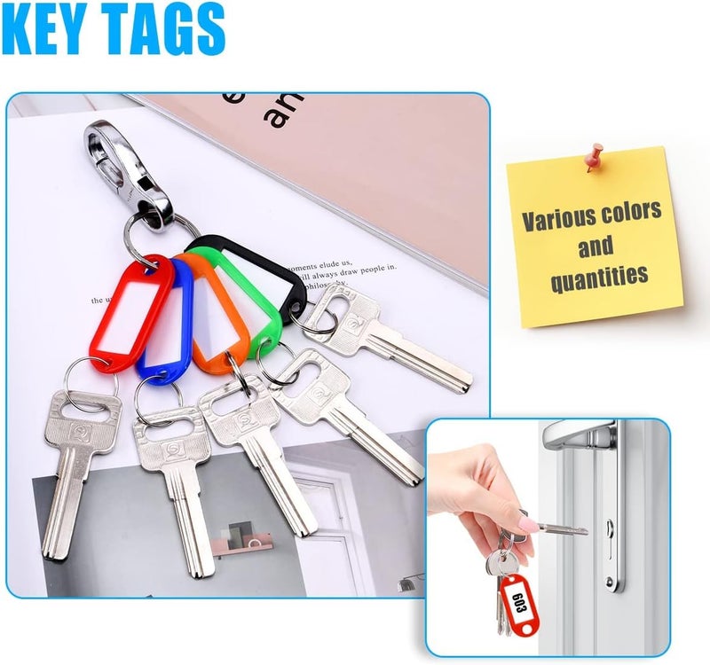 Key Tags .Colors with Split Rings for Keys, Key Rings with Luggage Tags, Pet Name and Office Key Stickers, Writable and Changeable Paper Tags Choose the Right Number for Your Business (20) - Image 4