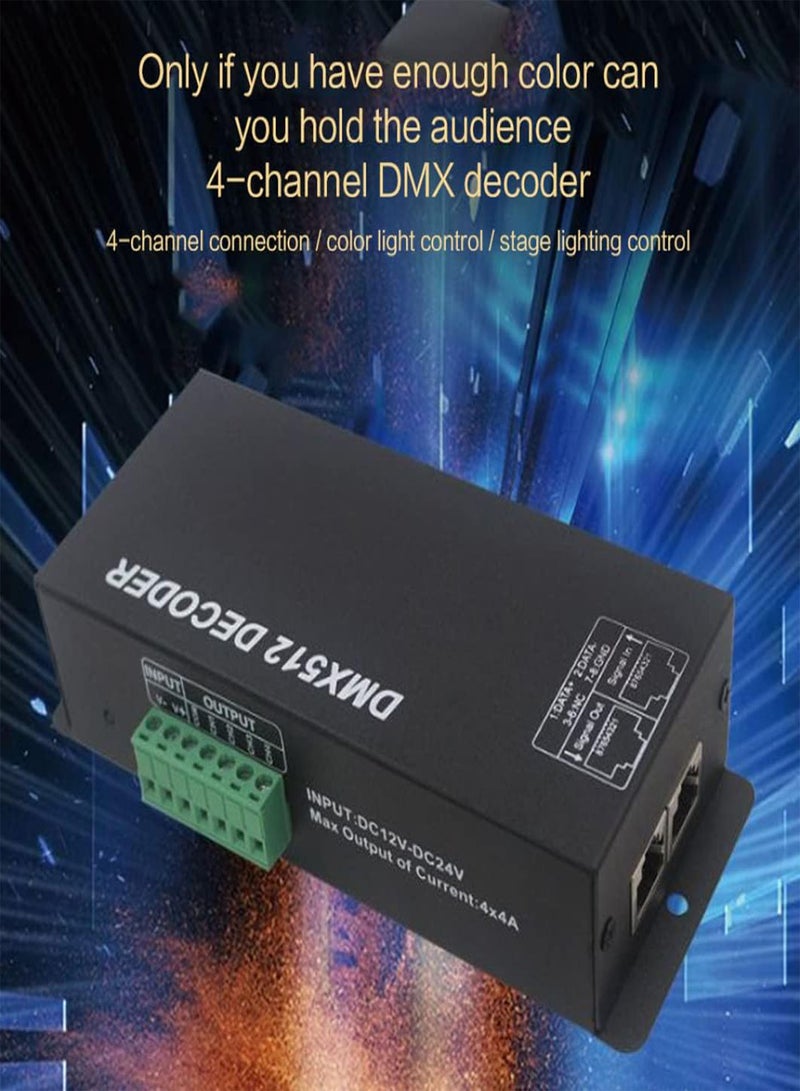 DMX Decoder Controller RGB Led Strip Light Driver Dimmer Module Dmx512 Dc12v-24v 4 Channel with Display, DMX Decoder,DMX Controller,RGB DMX Decoder,Led DMX Decoder,Led Driver