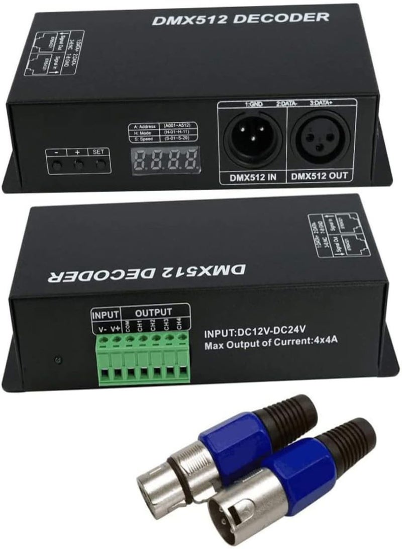DMX Decoder Controller RGB Led Strip Light Driver Dimmer Module Dmx512 Dc12v-24v 4 Channel with Display, DMX Decoder,DMX Controller,RGB DMX Decoder,Led DMX Decoder,Led Driver