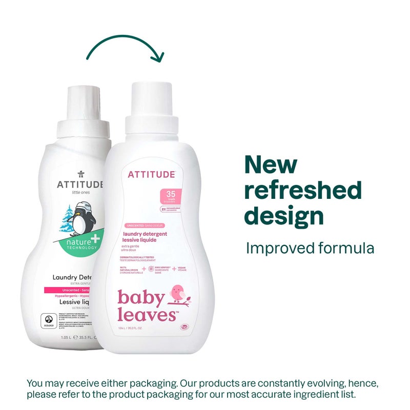 ATTITUDE Baby Laundry Detergent, EWG Verified, Plant and Mineral-Based Formula, HE Compatible, Vegan Household Products, Unscented, 35 Loads, 35.5 Fl Oz - Image 2