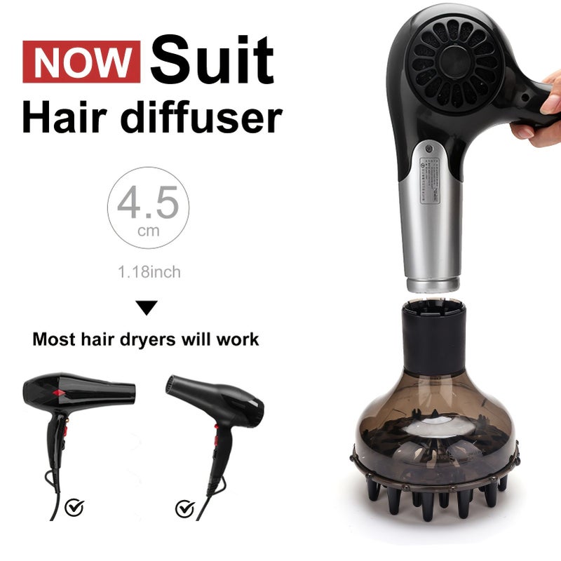 1pc Universal Hair Dryer Nozzle Black Transparent with Comb Teeth for Voluminous Curls and Frizz Control Salon Grade Styling Tool Compatible with Most Hair Dryers for Home and Barber Shop Use - Image 4