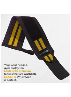 BOLDFIT Gym Hand Grip Wrist Supporter Band with Thumb Loop Straps For Men and Women  - Image 2