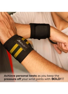BOLDFIT Gym Hand Grip Wrist Supporter Band with Thumb Loop Straps For Men and Women  - Image 4