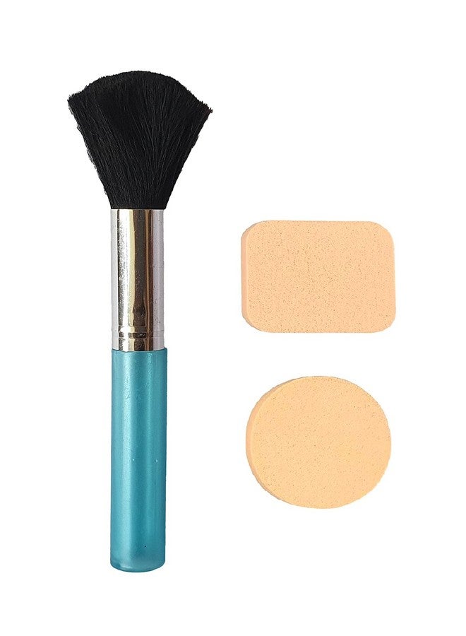 TopFinder® Combo Pack- |1 Soft Makeup Powder Brush + 2pc Face Tools Sponges Set | Scar Cover Waterproof Cosmetics Foundation highlighter Stick Women Girls Best Beauty Products Accessories Kit-Assorted - Image 1