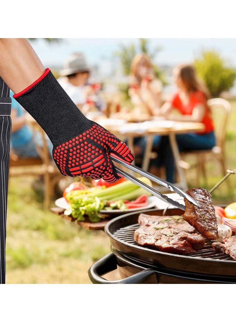 DubaiGallery Beckool Heat Resistant BBQ Gloves, Barbecue Accessories Oven Mitts 932℉ for Kitchen, Cooking, Grilling, Baking - Image 4