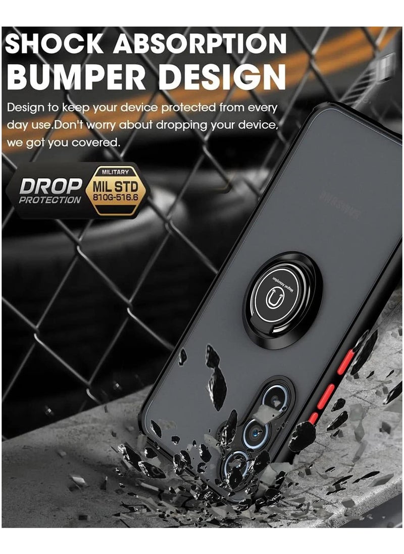 Generic Samsung Galaxy A55 5G Rotational Metal Ring Kickstand Cover Anti Fingerprint Scratch Resistance Matte Finish Case Soft TPU Bumper Magnetic Car Mount Cover for Samsung Galaxy A55 5G  - Image 3