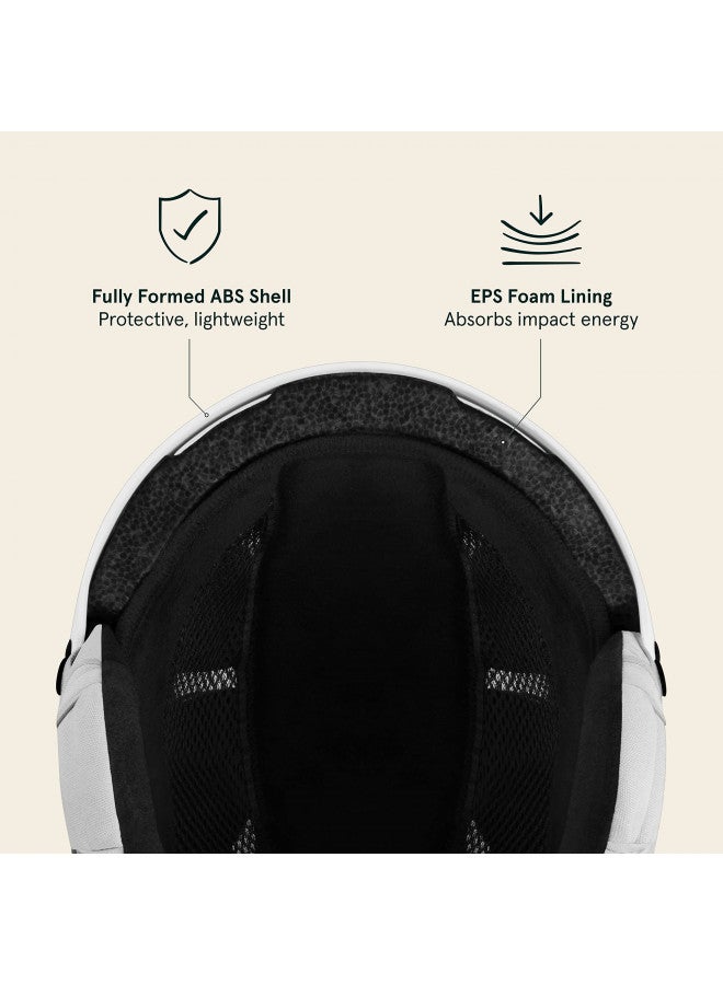 Retrospec Retrospec Comstock Youth Ski & Snowboard Helmet for Kids - Durable ABS Shell, Protective EPS Foam & Cooling Vents - Adjustable Fit for Boys & Girls - Matte White, 52-55cm Small  - Image 1