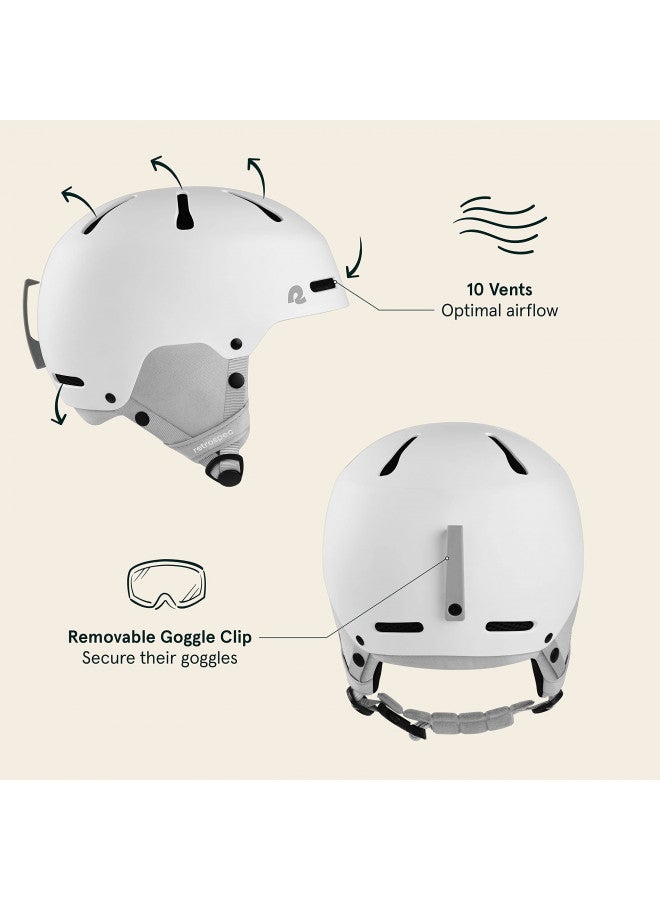 Retrospec Retrospec Comstock Youth Ski & Snowboard Helmet for Kids - Durable ABS Shell, Protective EPS Foam & Cooling Vents - Adjustable Fit for Boys & Girls - Matte White, 52-55cm Small  - Image 3