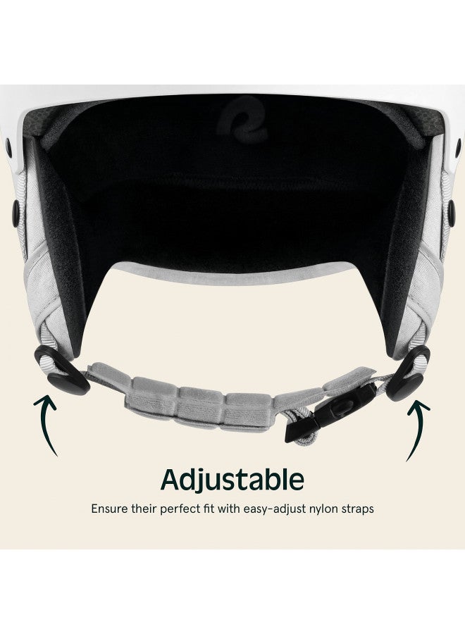 Retrospec Retrospec Comstock Youth Ski & Snowboard Helmet for Kids - Durable ABS Shell, Protective EPS Foam & Cooling Vents - Adjustable Fit for Boys & Girls - Matte White, 52-55cm Small  - Image 2