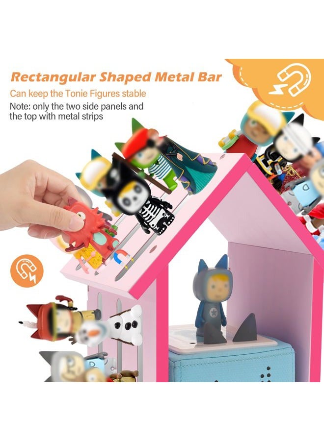 Taladad for Tonie Shelf,Tonies Storage for Creative Tonie Box Magnetic Shelf for Tonie Figures,Characters,Wooden for Kids (Pink) - Image 2