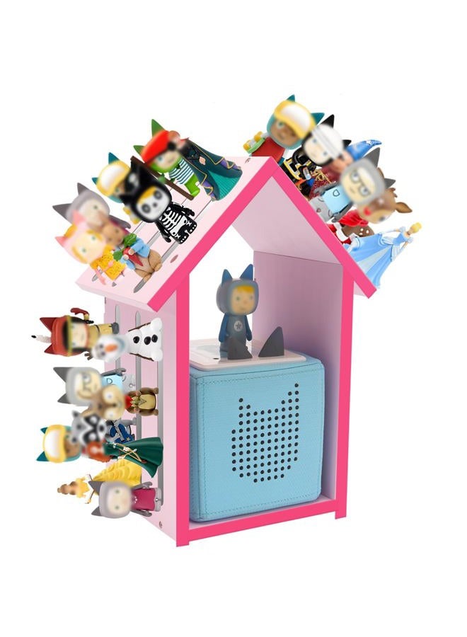 Taladad for Tonie Shelf,Tonies Storage for Creative Tonie Box Magnetic Shelf for Tonie Figures,Characters,Wooden for Kids (Pink) - Image 1