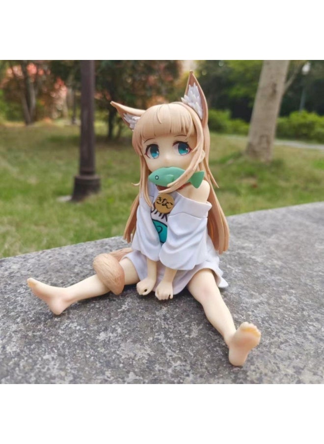 null - Beautiful Girl High Quality Sitting Posture Soybean Powder Cat Niang Handmade Anime Model Secondary Desktop Chassis Ornaments Toy-Color:Collection And Pay Attention To Priority Delivery - Image 1