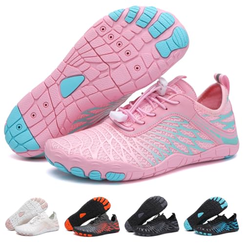 ELETON Barefoot Shoes Women Men Footwear Wide Toe Box Hiking Zero Drop NonSlip QuickDry River Boat Pool Beach Water Shoes Lightweight Swimming Running Walking Sneakers Unisex Pink - Image 1