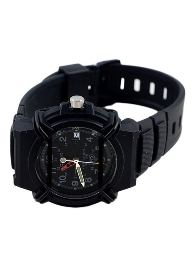 كاسيو ساعة يد بعقارب وسوار من الراتينج مقاومة للماء طراز HDA-600B-1BV - مقاس 44 مم - لون أسود رجال - Image 4