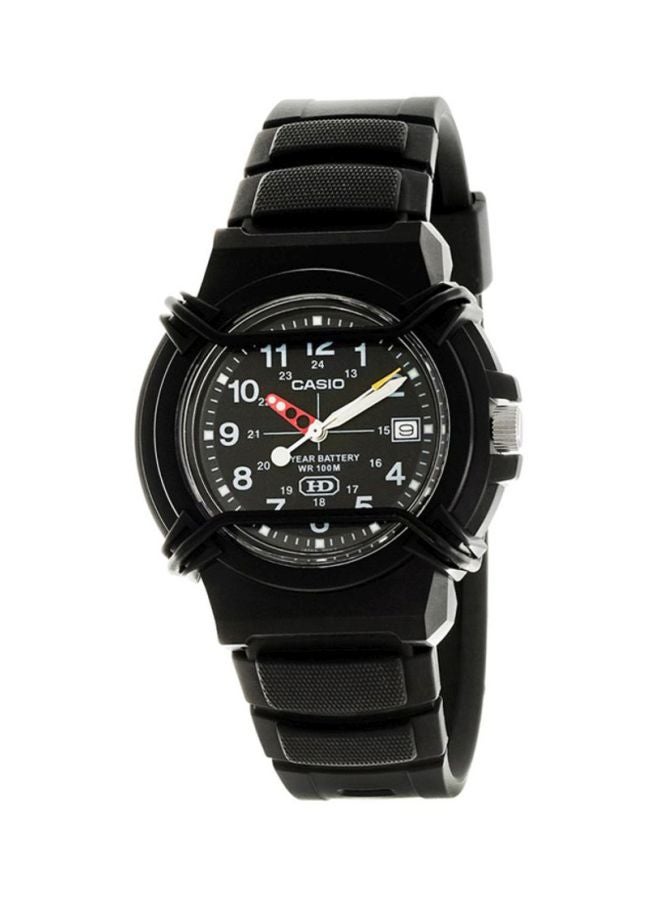 كاسيو ساعة يد بعقارب وسوار من الراتينج مقاومة للماء طراز HDA-600B-1BV - مقاس 44 مم - لون أسود رجال - Image 1
