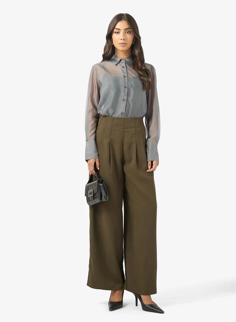 Bcbg  Sheer Organza Long Sleeves Shirt for Women | Best Price UAE