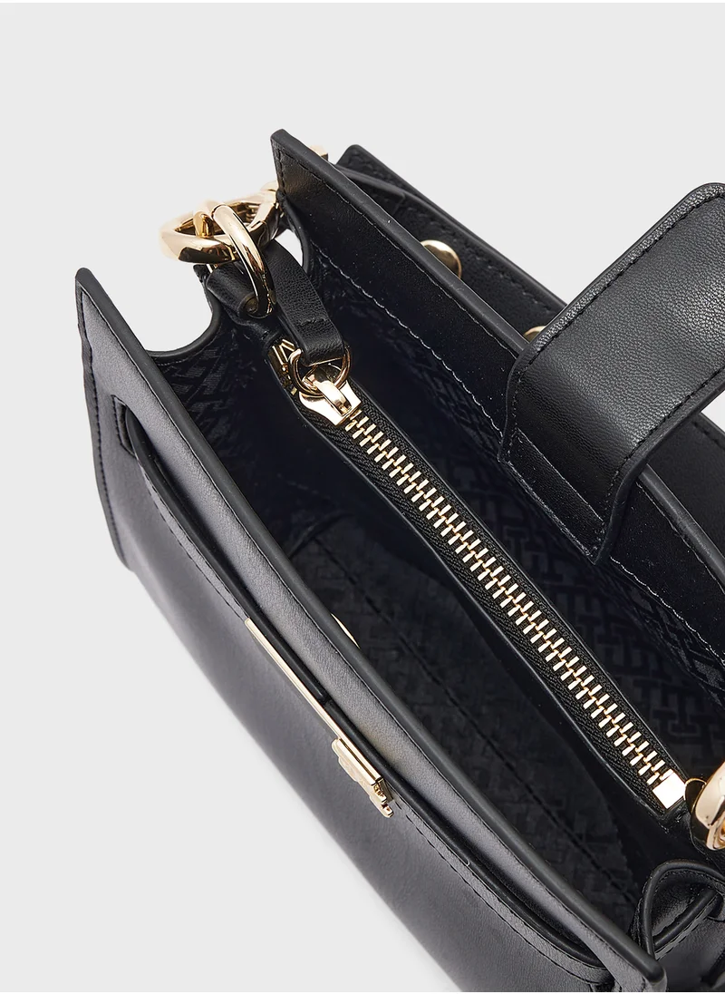 تومي هيلفيغر Logo Detail Zip Over Tote