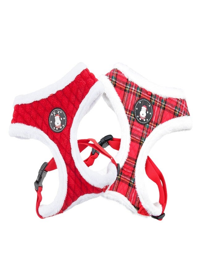 Puppia Blitzen Dog Harness Over-the-Head Warm Winter Christmas Holiday Harness Adjustable Chest for Small and Medium Dog, Checkered Red, Medium - Image 3