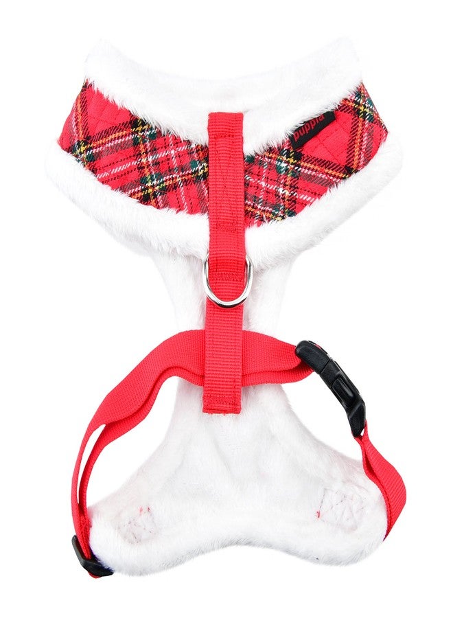 Puppia Blitzen Dog Harness Over-the-Head Warm Winter Christmas Holiday Harness Adjustable Chest for Small and Medium Dog, Checkered Red, Medium - Image 2