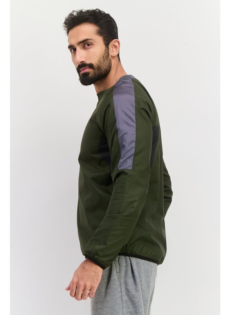 PUMA - Men Allover Print Track Jacket, Olive Combo - Image 1
