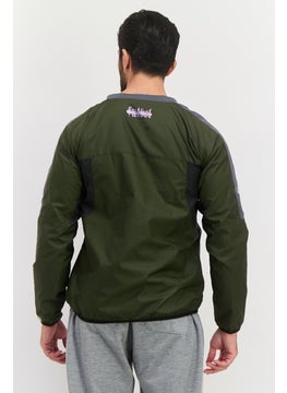PUMA Men Allover Print Track Jacket, Olive Combo  - Image 3