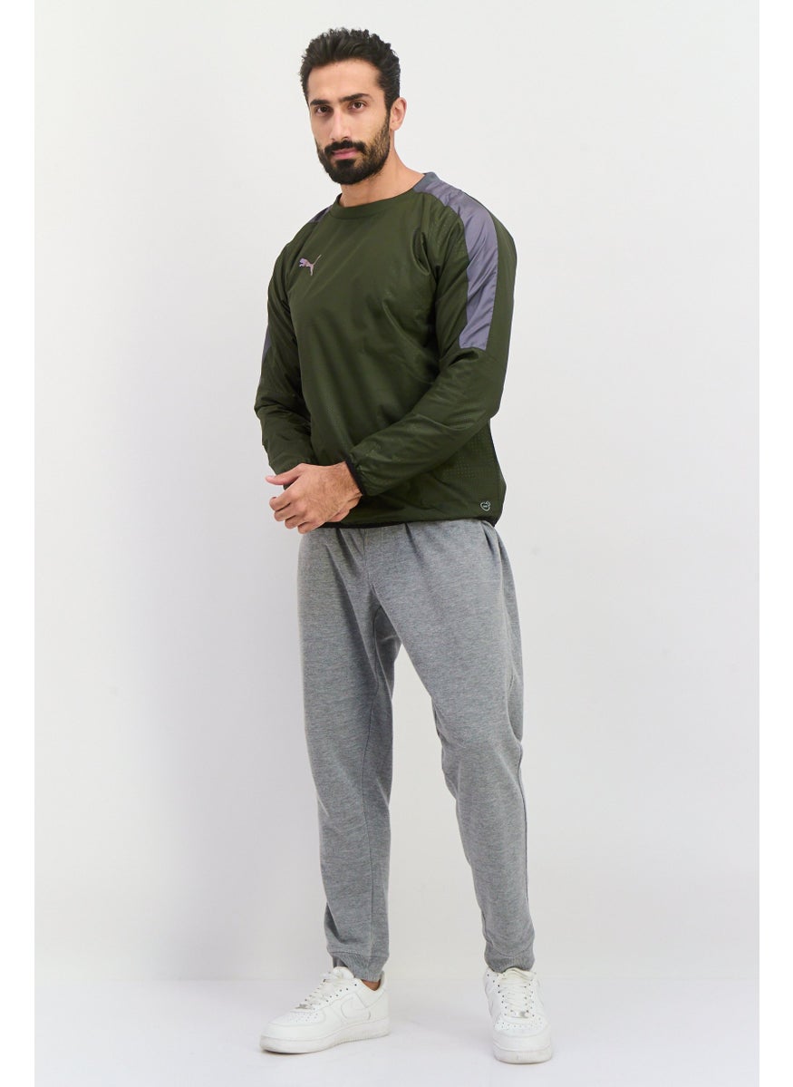 PUMA - Men Allover Print Track Jacket, Olive Combo - Image 1