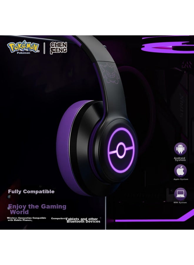 Chen Feng Chenfeng Pokemon Pm03 Wireless Bluetooth Headphones, Long Battery Life, Gaming And Music Sports Headphones, Gengar Series, Compatible With Apple, Huawei, Xiaomi And Other Devices - Image 3