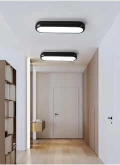Ganeed Modern Black LED Ceiling Light, 32W Surface Flush Mount Acrylic Ceiling Lamp 15.7" Wraparound Shape Linear Close to Ceiling Lighting Fixture for Office Hallway Bedroom Living Room, 6500K  - Image 5