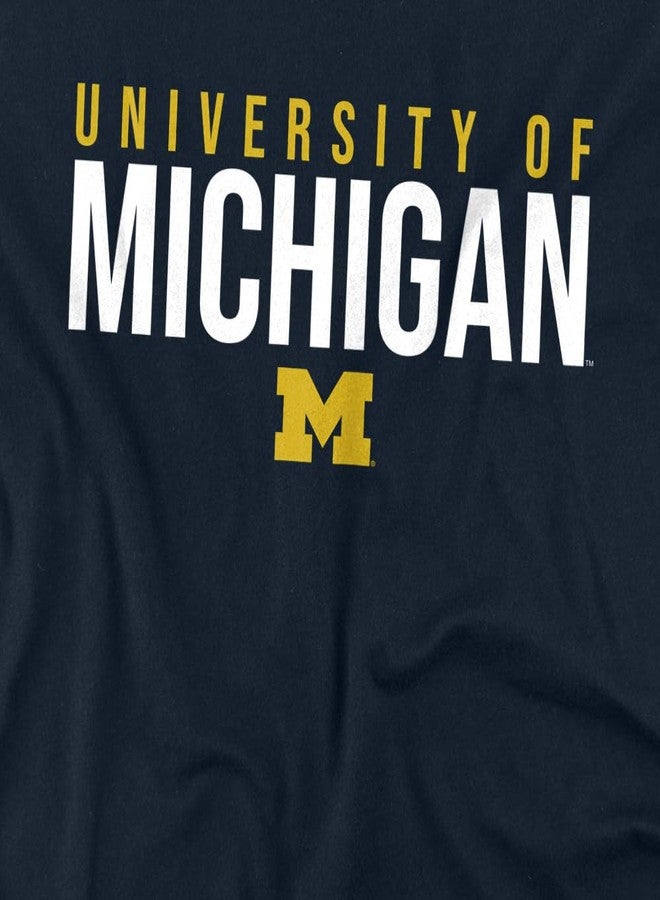 LOGOVISION University of Michigan Stacked Unisex Adult T Shirt, Navy, Small - Image 3