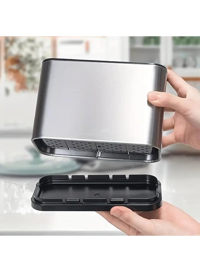 صفاية معالق استانلس ستيل مضادة للصدأ – 4 فتحات لتنظيم المعالق وأدوات المائدة - Image 2