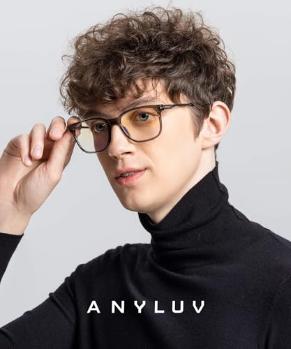ANYLUV Blue Light Glasses for Men Lightweight Computer Gaming Glasses Stylish Anti Eyestrain Blue Light Blocking Men - Image 3