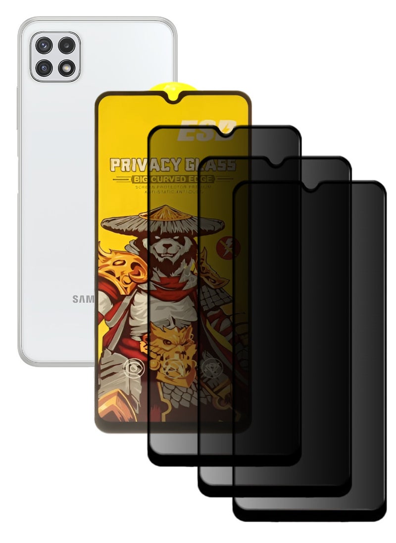 ESD 3 Pieces Tempered Dustproof Privacy Glass Screen Protector Compatible For Samsung Galaxy A22 5G - Image 1