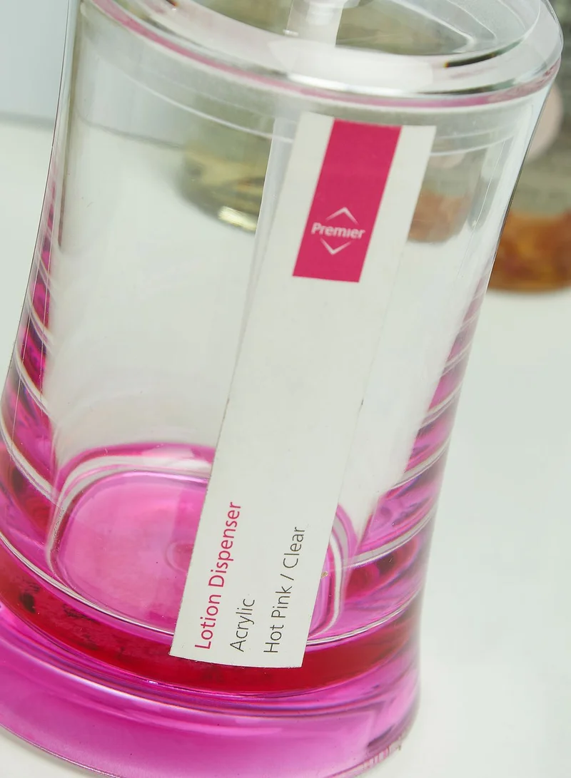 Premier Pink & Clear Acrylic Soap Dispenser