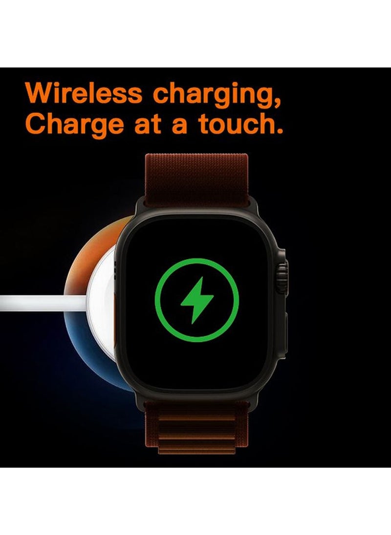 Oteeto - Oteeto TU90 Ultra 2 Smart Watch With 2.2 Inch Display 2 Pair Straps and Wireless Charger For Ladies and Gents Black - Image 1