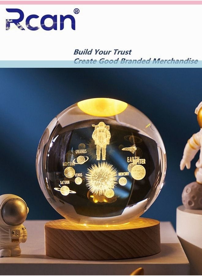 Rcan Astronaut 3D Crystal Ball Glass Luminous Night Lamp For Kids Women Commemorative Gift Graduation Season Gift Birthday Gift  - Image 3