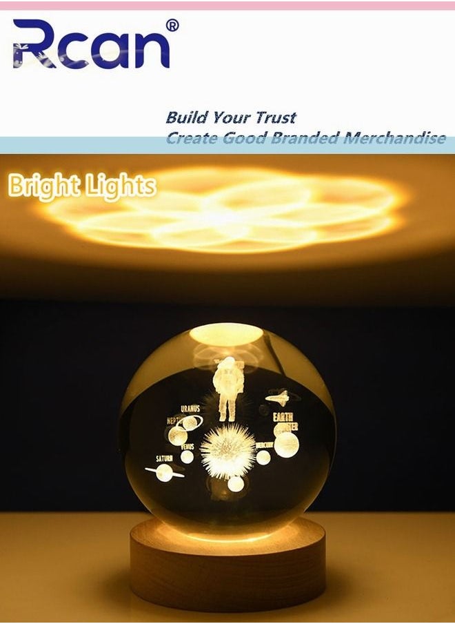 Rcan Astronaut 3D Crystal Ball Glass Luminous Night Lamp For Kids Women Commemorative Gift Graduation Season Gift Birthday Gift  - Image 2