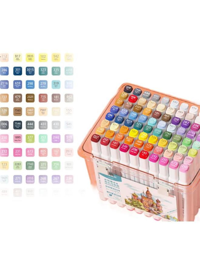 M.G Chenguang (M&G) Stationery, 80 Colors Water-Based Markers, Safe Double-Ended, Odorless, Square Barrel, Watercolor Pens, Highlighters, Art Brushes, Birthday Gift For Children And Girls - Image 1