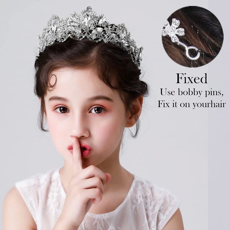 Exacoo Silver Tiara Wedding Tiaras and Crowns for Women Rhinestone Queen Tiara for Women Princess Crown Birthday Tiara Headbands for Wedding Prom Bridal Party Halloween Costume Christmas Gifts - Image 3