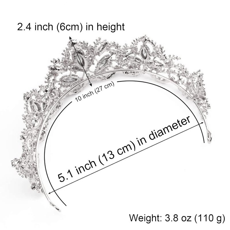 Exacoo Silver Tiara Wedding Tiaras and Crowns for Women Rhinestone Queen Tiara for Women Princess Crown Birthday Tiara Headbands for Wedding Prom Bridal Party Halloween Costume Christmas Gifts - Image 5