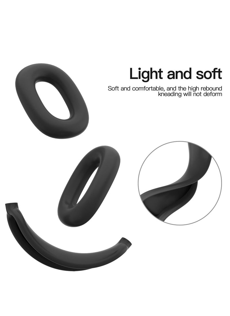 Generic - Compatible with Overhead Cover Earcup Cover for AirPods Max Soft Silicone Anti-Scratch Protective Full Cover Headband Skin Cover Ear Pad Case Cover Set for AirPods Max Accessories-Black - Image 1