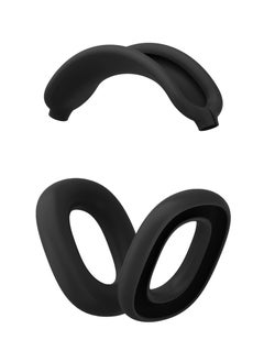 Compatible with Overhead Cover Earcup Cover for AirPods Max Soft Silicone Anti-Scratch Protective Full Cover Headband Skin Cover Ear Pad Case Cover Set for AirPods Max Accessories-Black