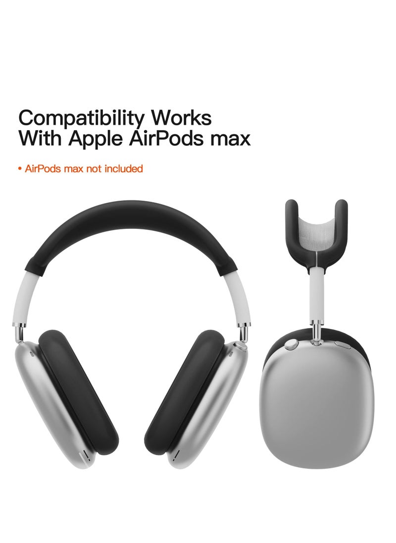 Generic - Compatible with Overhead Cover Earcup Cover for AirPods Max Soft Silicone Anti-Scratch Protective Full Cover Headband Skin Cover Ear Pad Case Cover Set for AirPods Max Accessories-Black - Image 1