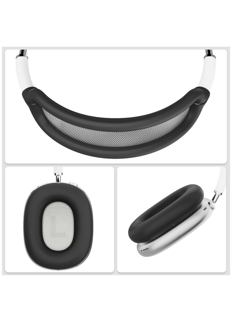 Generic - Compatible with Overhead Cover Earcup Cover for AirPods Max Soft Silicone Anti-Scratch Protective Full Cover Headband Skin Cover Ear Pad Case Cover Set for AirPods Max Accessories-Black - Image 1