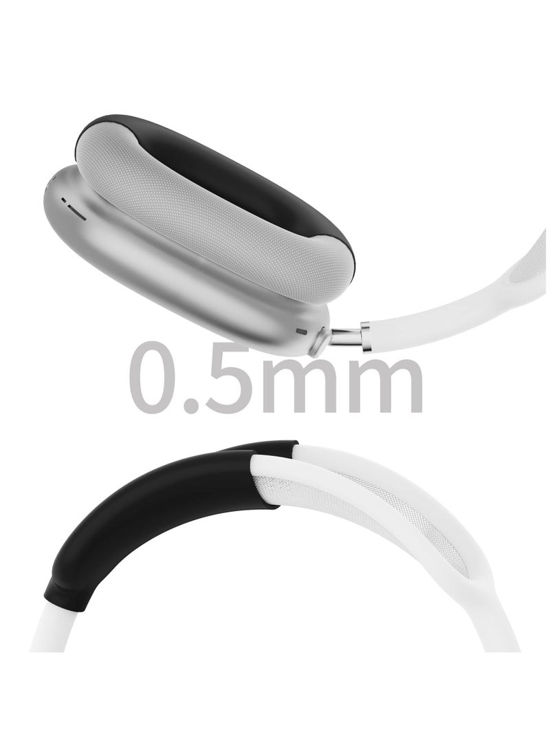 Generic - Compatible with Overhead Cover Earcup Cover for AirPods Max Soft Silicone Anti-Scratch Protective Full Cover Headband Skin Cover Ear Pad Case Cover Set for AirPods Max Accessories-Black - Image 1