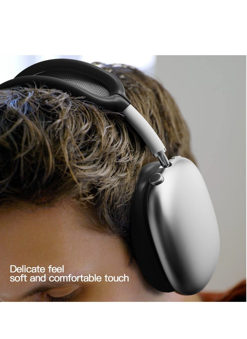 Generic - Compatible with Overhead Cover Earcup Cover for AirPods Max Soft Silicone Anti-Scratch Protective Full Cover Headband Skin Cover Ear Pad Case Cover Set for AirPods Max Accessories-Black - Image 1