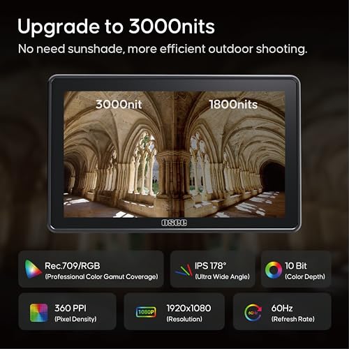 Osee G7 Pro 7’’ 3000Nits Camera Monitor, Touchscreen Camera Control HDR Field Monitor with 3G-SDI & 4K HDMI in/Out, Touch Focus Tracking for FX3/ A7 IV/EOS R5 II/EOS R8/ Z9/ Z6 III/ZV-E10M2 - Image 3