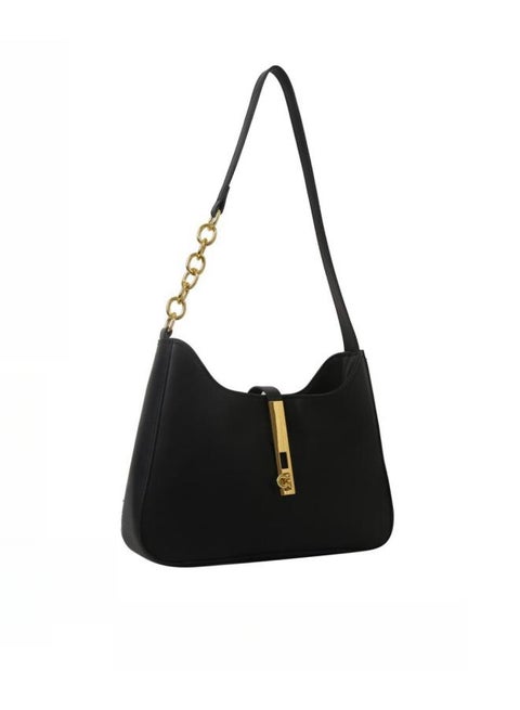 حقيبة كتف نسائية من جلد البولي يوريثان بلون سادة، حقيبة كروس ذات سعة كبيرة للسيدات، حقيبة حمل جانبية، حقيبة يد للركاب اليومي/الولائم/الحفلات/الحرم الجامعي للفتيات/طلاب الجامعات (أسود)