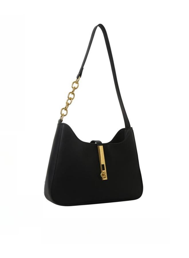 Women's Solid Color PU Leather Shoulder Bag, Ladies Large-capacity Crossbody Bag Sling Bag Side Bag Carry Bag, Daily Commuter/Banquet/Party/Campus Handbag Satchel Bag for Girls/College Students(Black) - Image 1